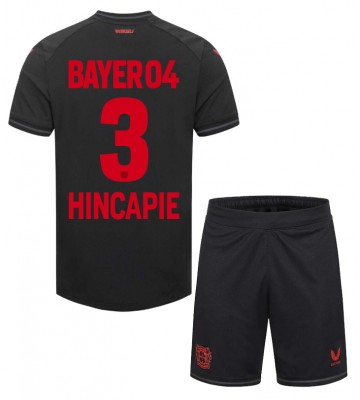 Bayer Leverkusen Piero Hincapie #3 Primera Equipación Niños 2023-24 Manga Corta (+ Pantalones cortos)